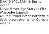 DAVID MCLEAN @ Burns event